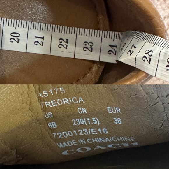 Coach Fredrica Tan Pebbled Leather Driving Loafers Slip-On Flats Preppy Heritage - Picture 8 of 8